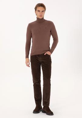 Erkek Koyu Kahverengi Kanvas Pantolon - 50310221102
