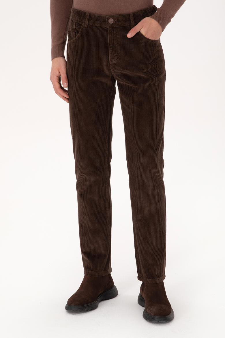 Erkek Koyu Kahverengi Kanvas Pantolon - 50310221102