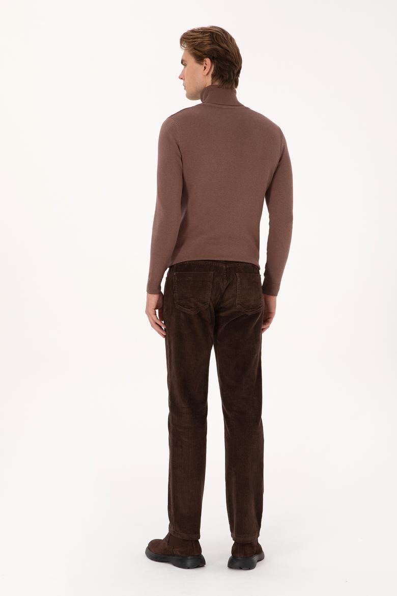 Erkek Koyu Kahverengi Kanvas Pantolon - 50310221102