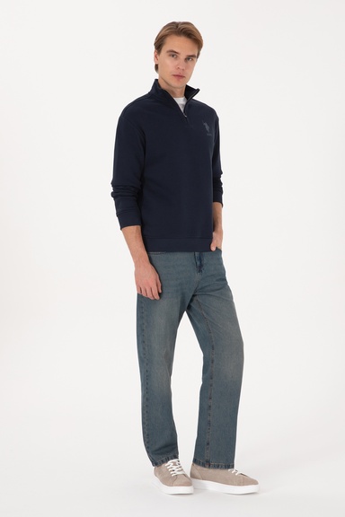 Erkek Yeşil Loose Fit Jean Pantolon