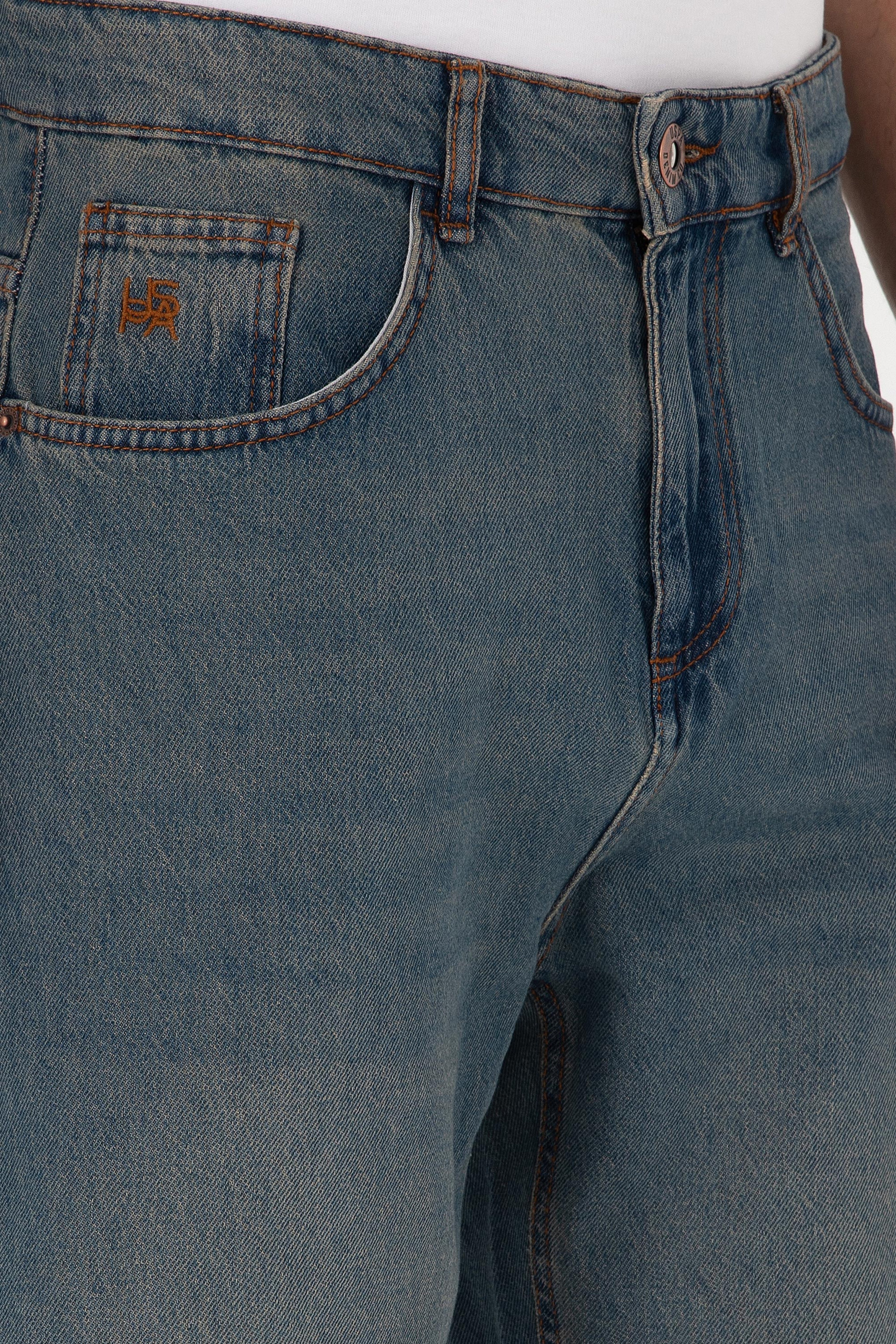 Erkek Yeşil Loose Fit Jean Pantolon - Image 5