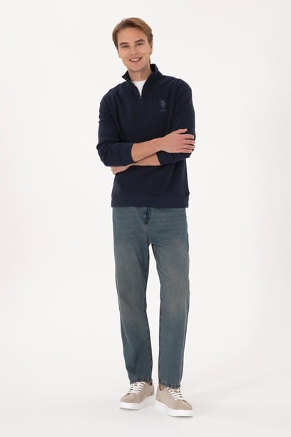 Erkek Yeşil Loose Fit Jean Pantolon