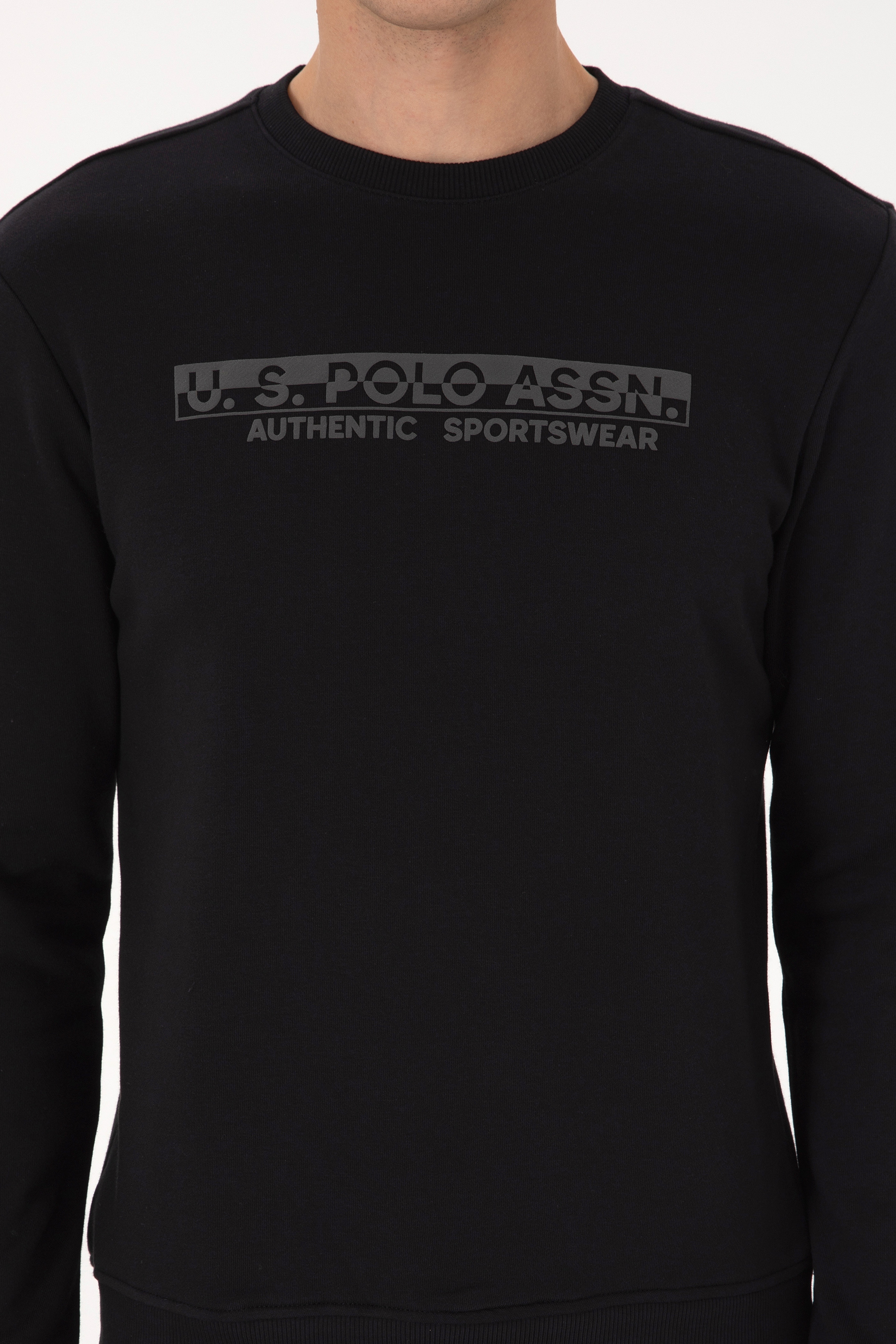 Erkek Regular Fit Bisiklet Yaka Siyah Sweatshirt - Image 6