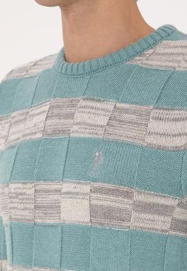 Erkek Regular Fit Bisiklet Yaka Mint Kazak - 50307829014