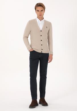 Erkek Taş Melanj Basic Triko Hırka - 50307952057