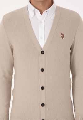 Erkek Taş Melanj Basic Triko Hırka - 50307952057