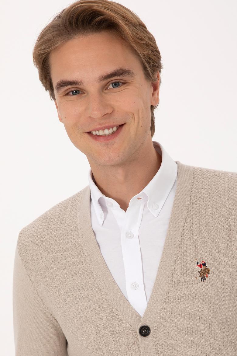 Erkek Taş Melanj Basic Triko Hırka - 50307952057