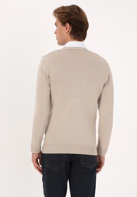 Erkek Taş Melanj Basic Triko Hırka - 50307952057