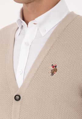 Erkek Taş Melanj Basic Triko Hırka - 50307952057