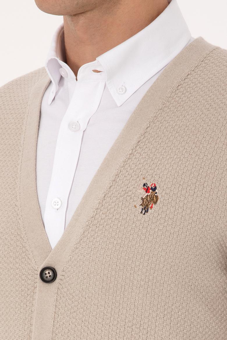 Erkek Taş Melanj Basic Triko Hırka - 50307952057