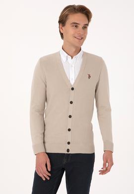 Erkek Taş Melanj Basic Triko Hırka - 50307952057