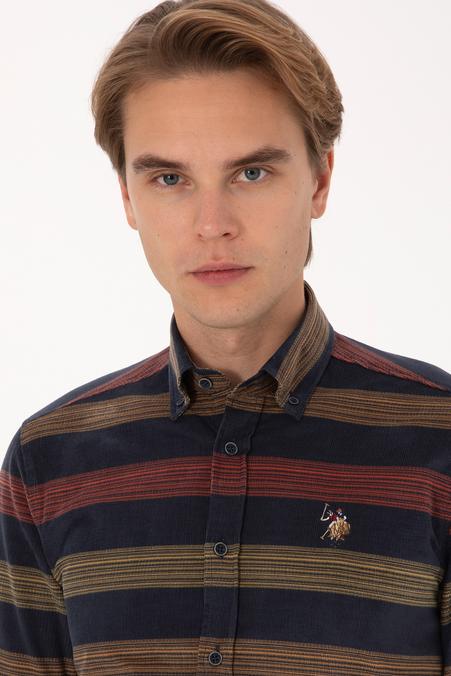 Erkek Açık Lacivert Uzun Kollu Gömlek