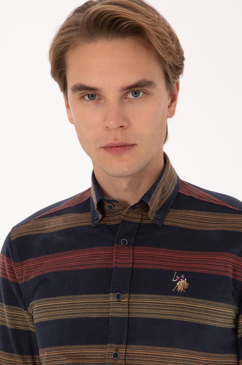 Erkek Açık Lacivert Uzun Kollu Gömlek