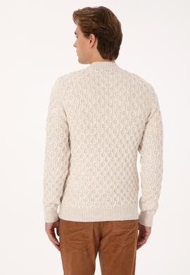 Erkek Krem Triko Hırka - 50308216014