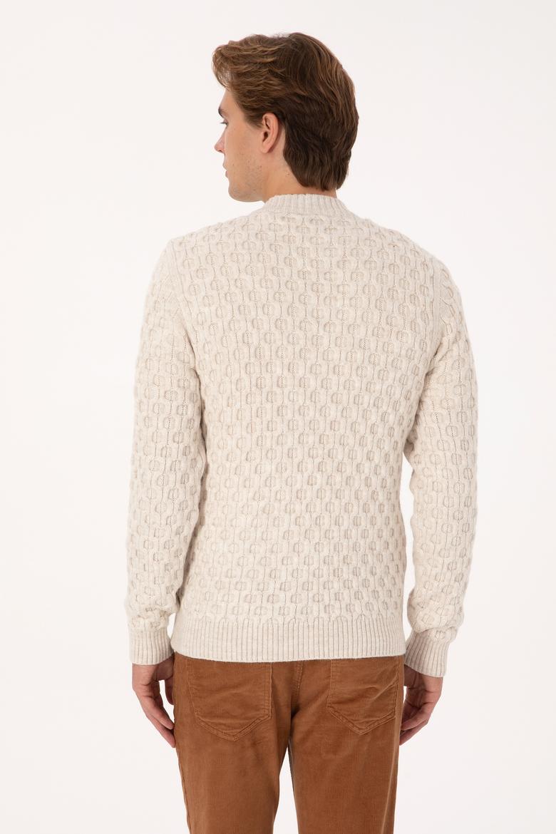 Erkek Krem Triko Hırka - 50308216014