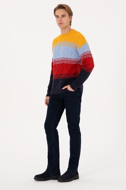 Erkek Lacivert Straight Fit Jean Pantolon