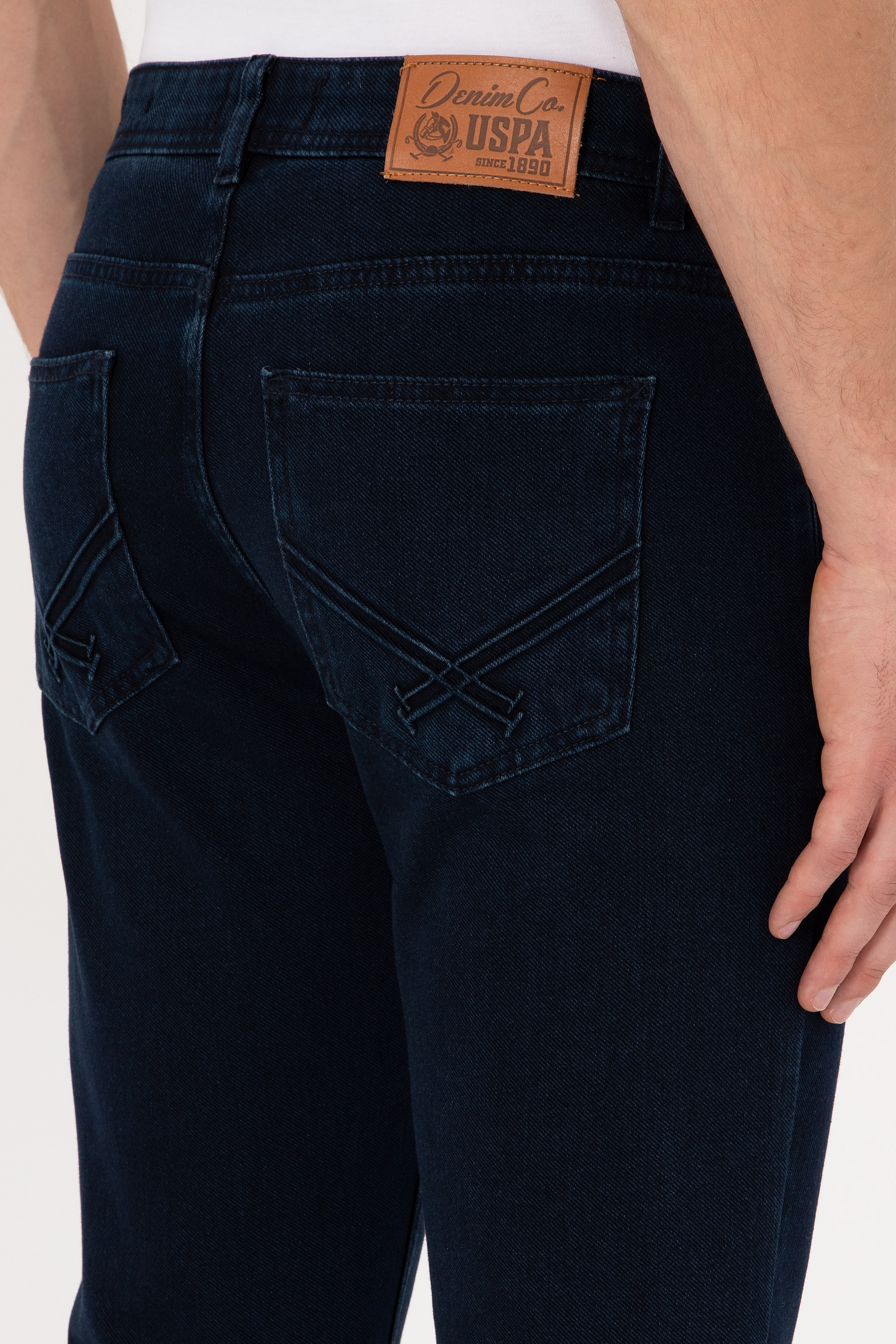 Erkek Lacivert Straight Fit Jean Pantolon - Image 6