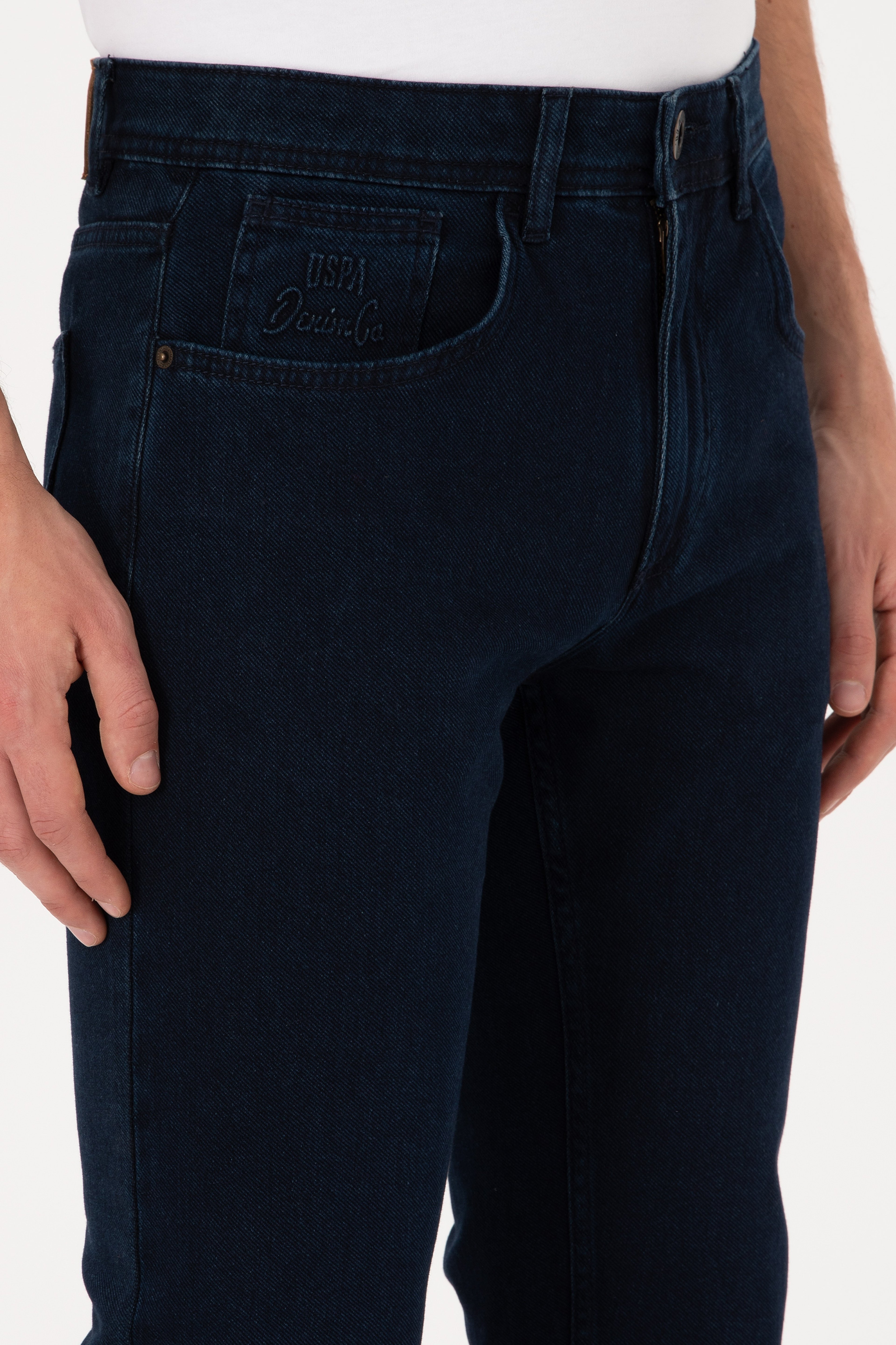 Erkek Lacivert Straight Fit Jean Pantolon - Image 5