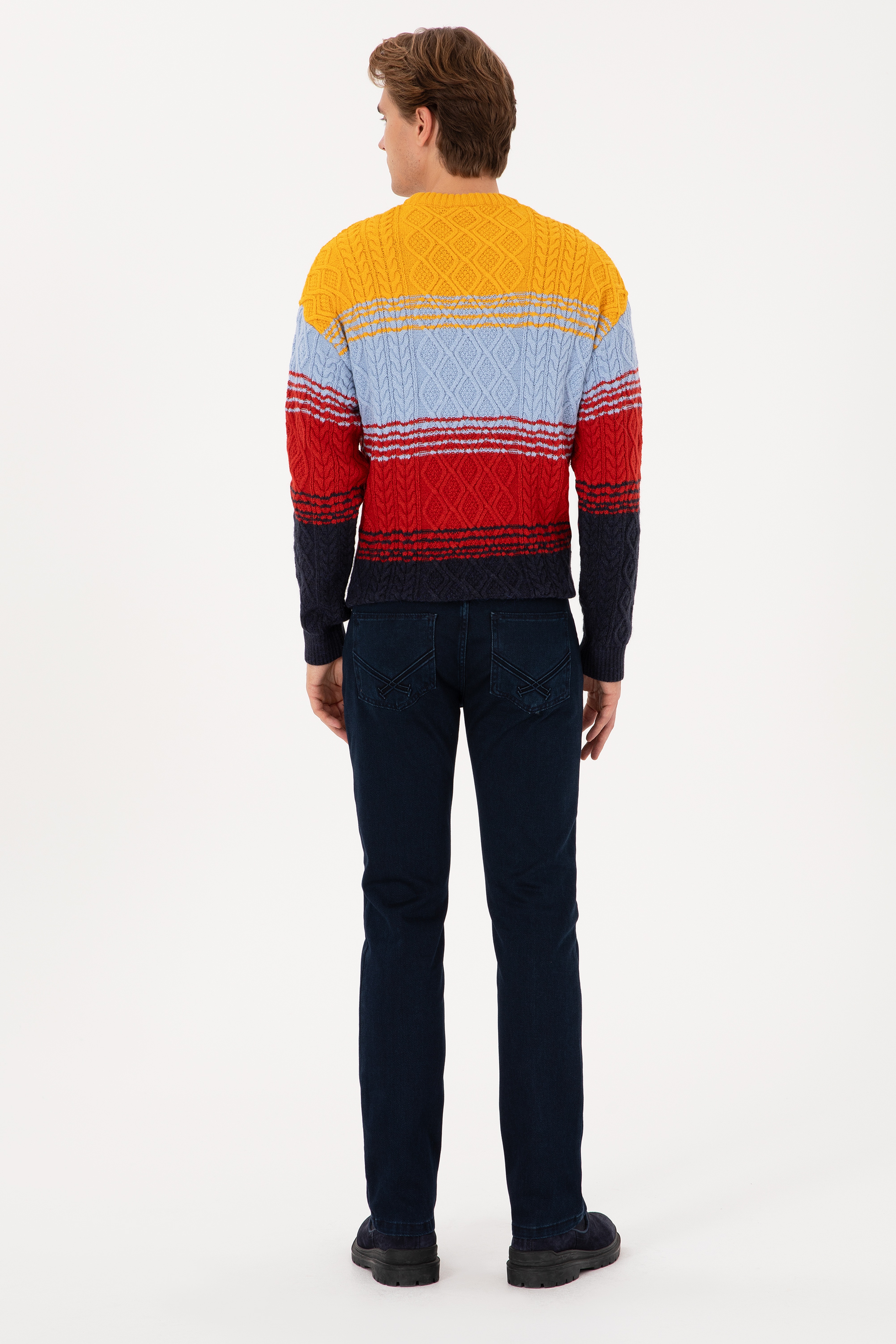 Erkek Lacivert Straight Fit Jean Pantolon - Image 4