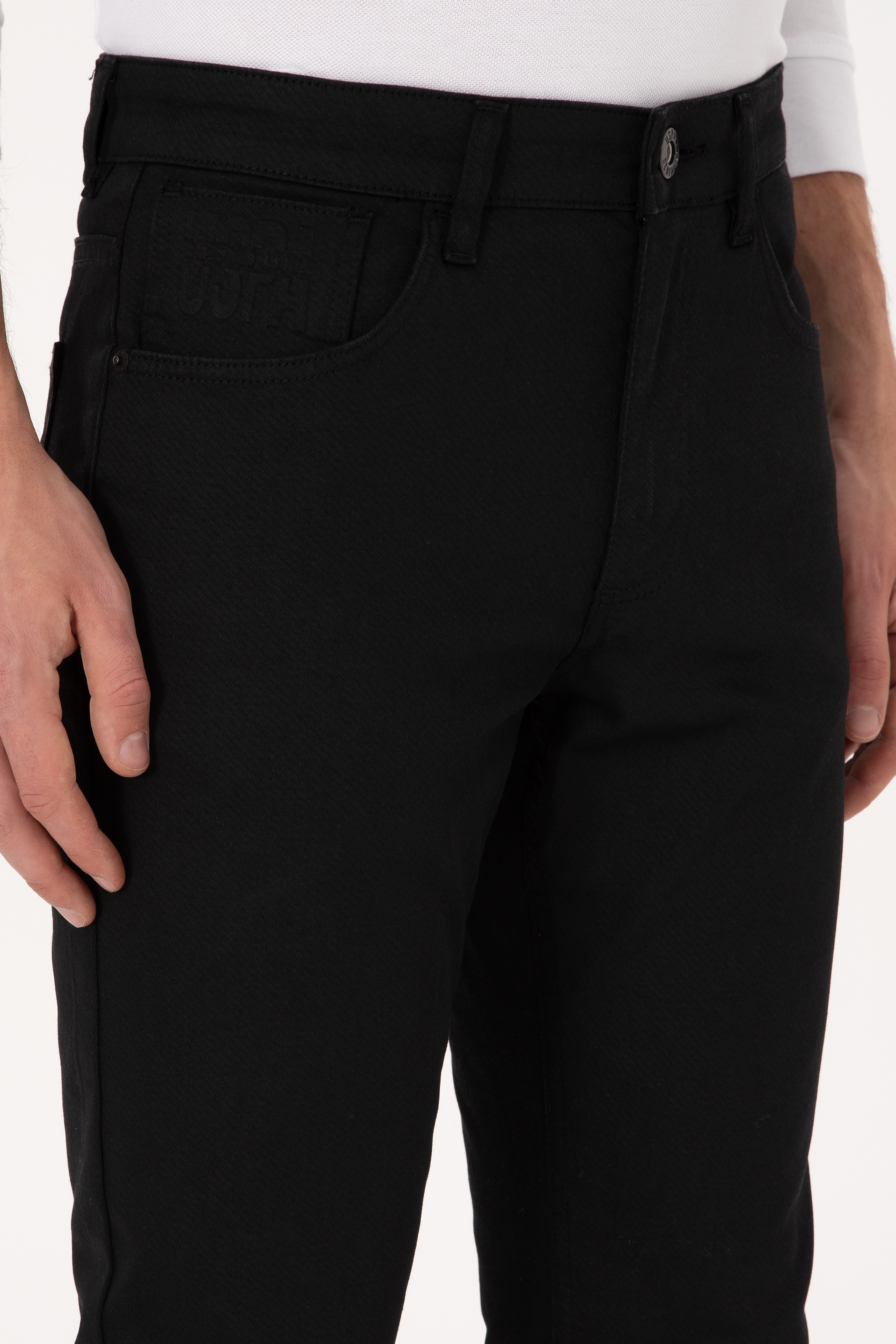 Erkek Siyah Slim Fit Jean Pantolon - Image 5
