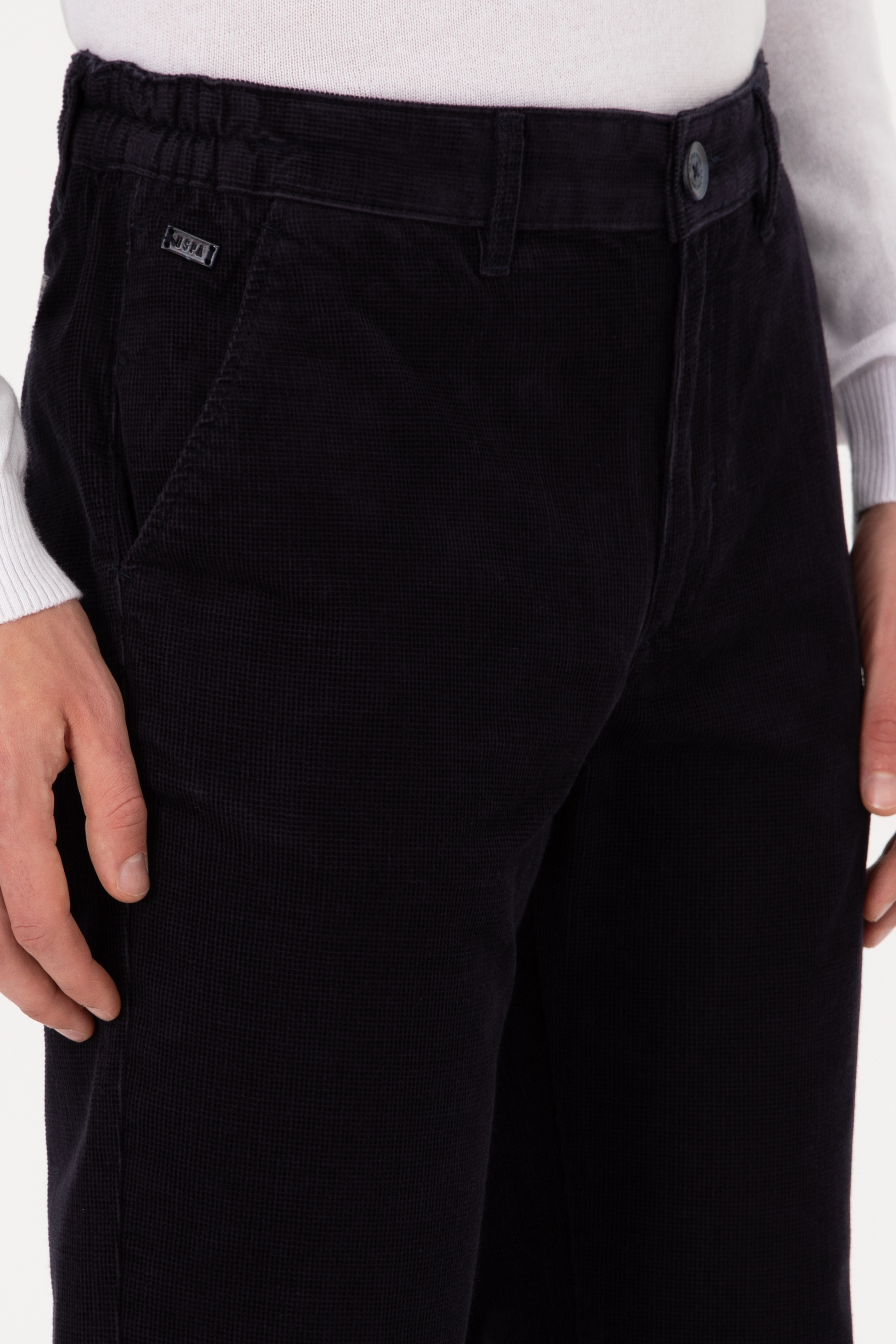 Erkek Regular Fit Lacivert Kanvas Pantolon