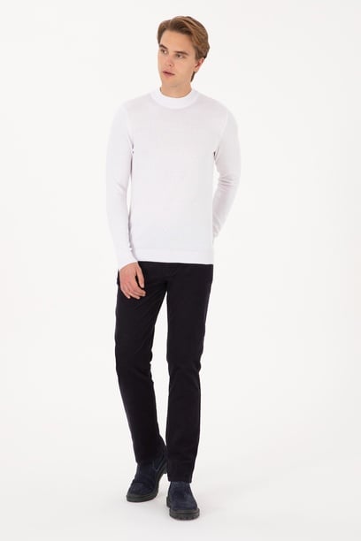 Erkek Regular Fit Lacivert Kanvas Pantolon