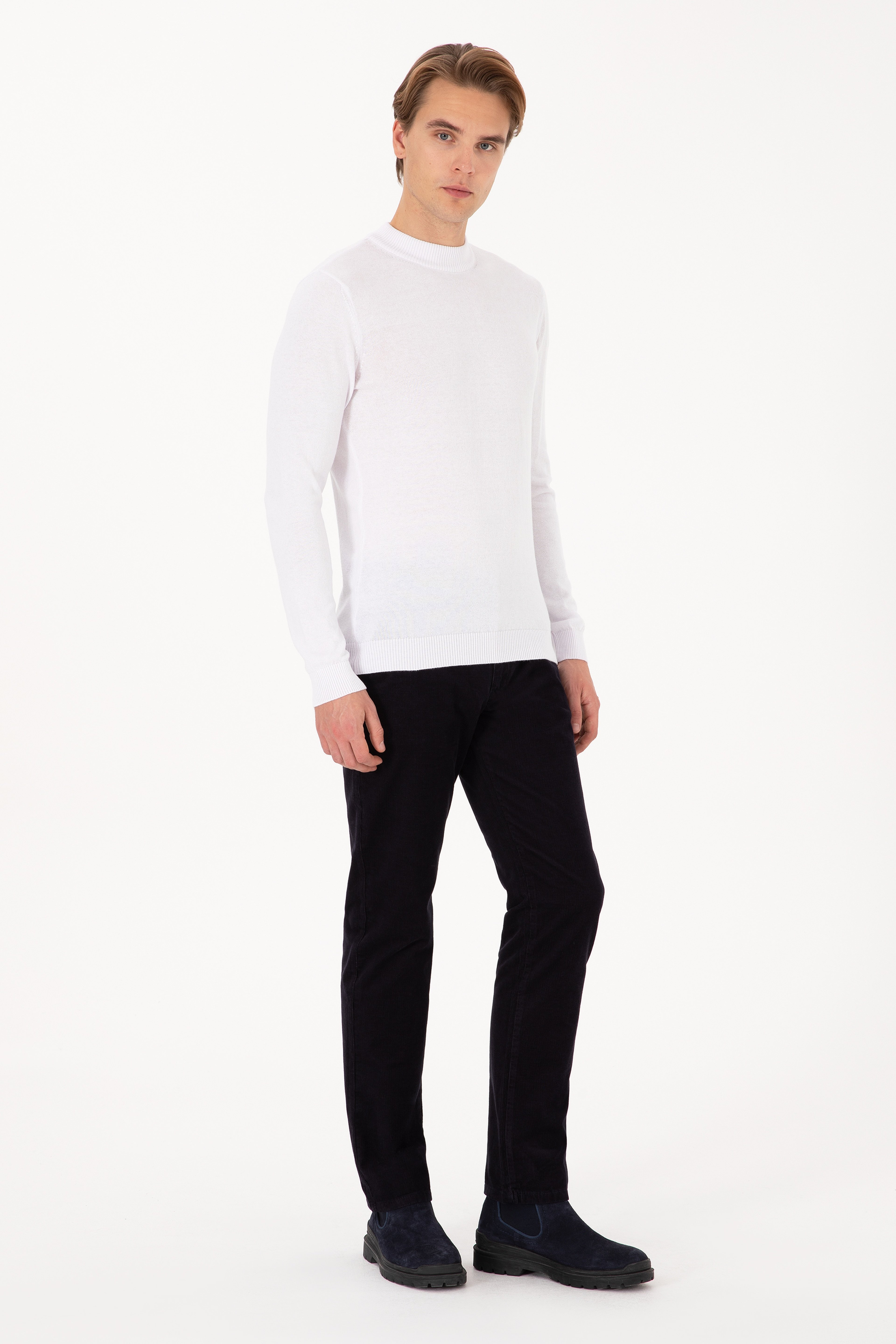 Erkek Regular Fit Lacivert Kanvas Pantolon - Image 3