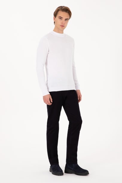 Erkek Regular Fit Lacivert Kanvas Pantolon