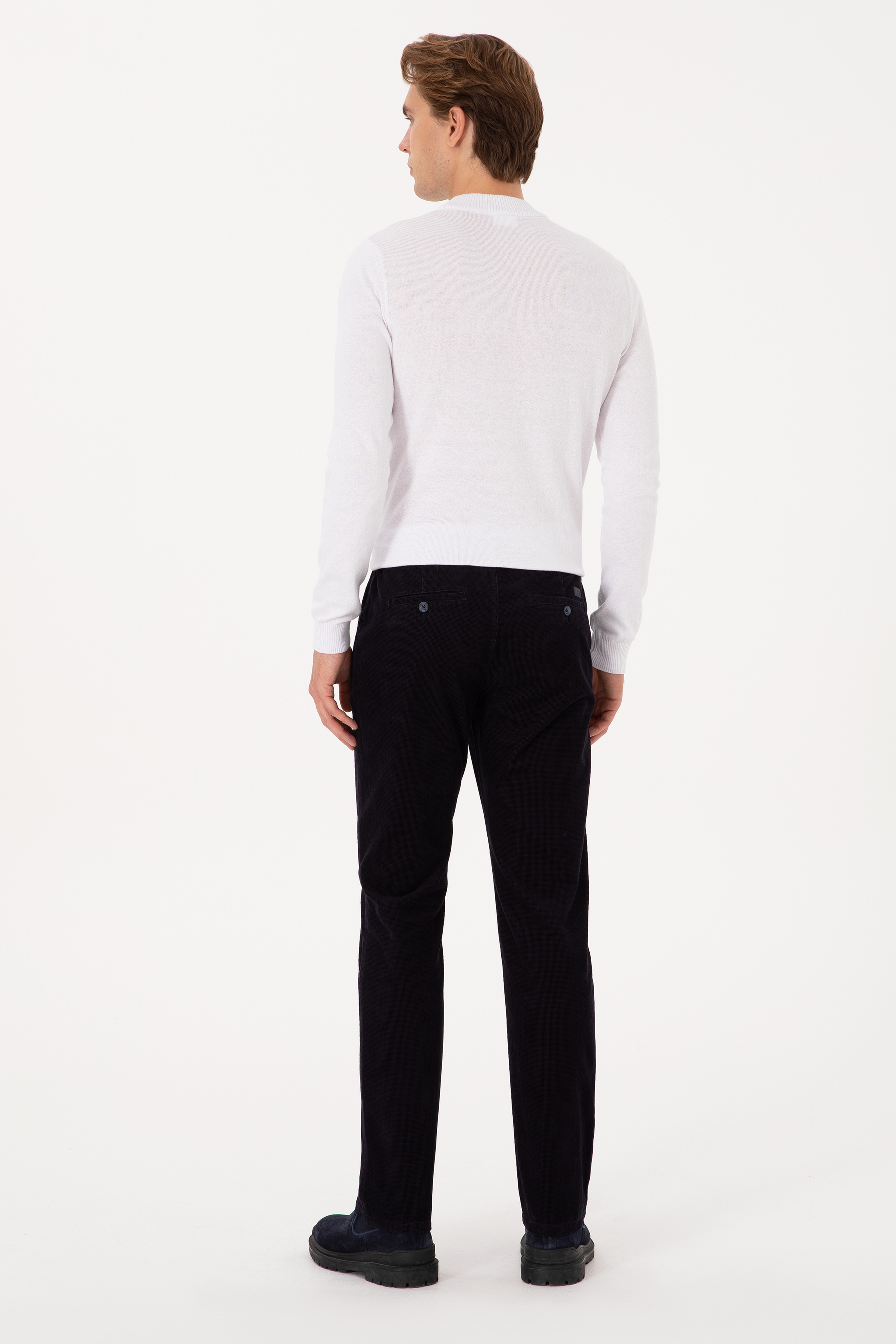 Erkek Regular Fit Lacivert Kanvas Pantolon - Image 4