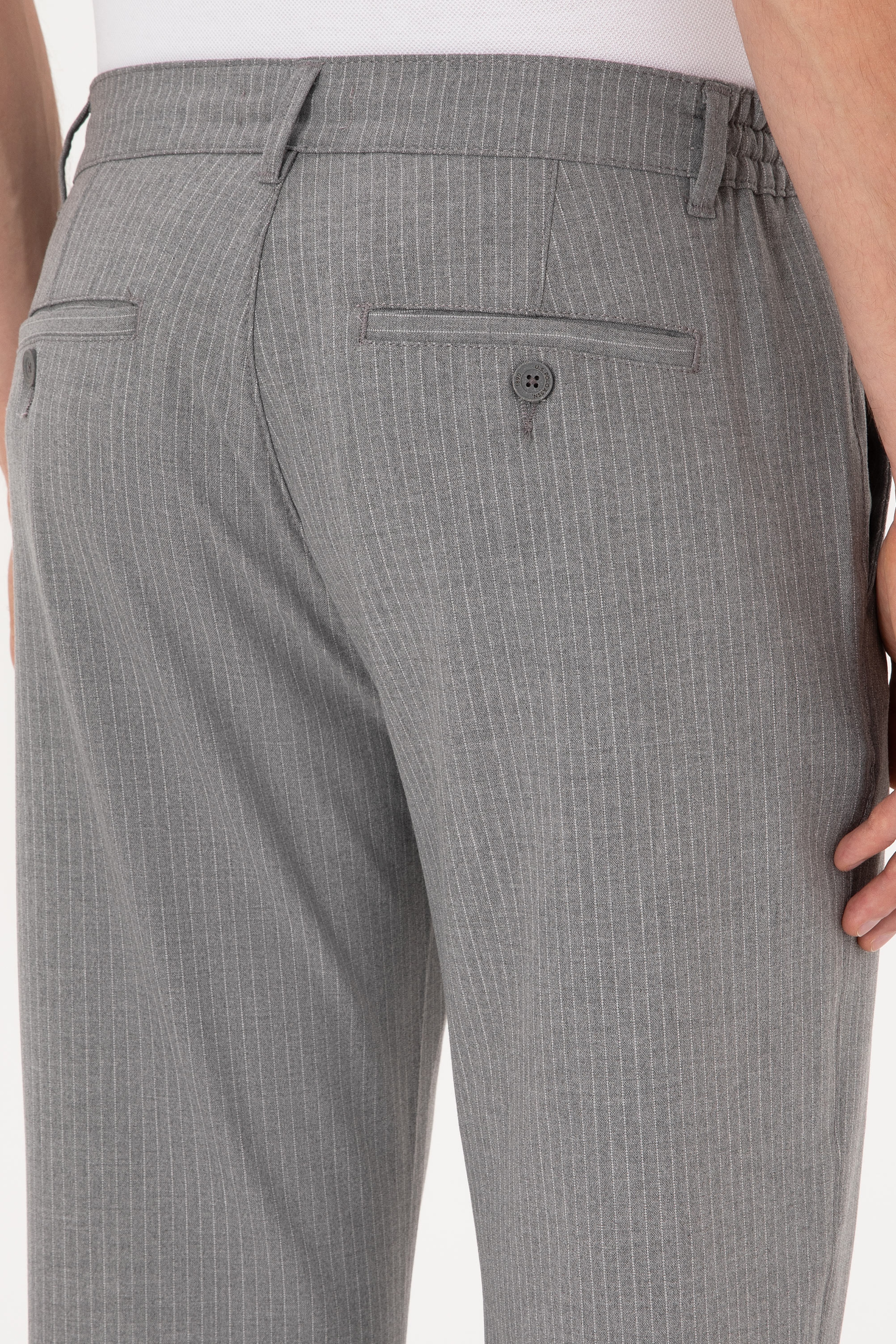 Erkek Carrot Fit Gri Kanvas Pantolon