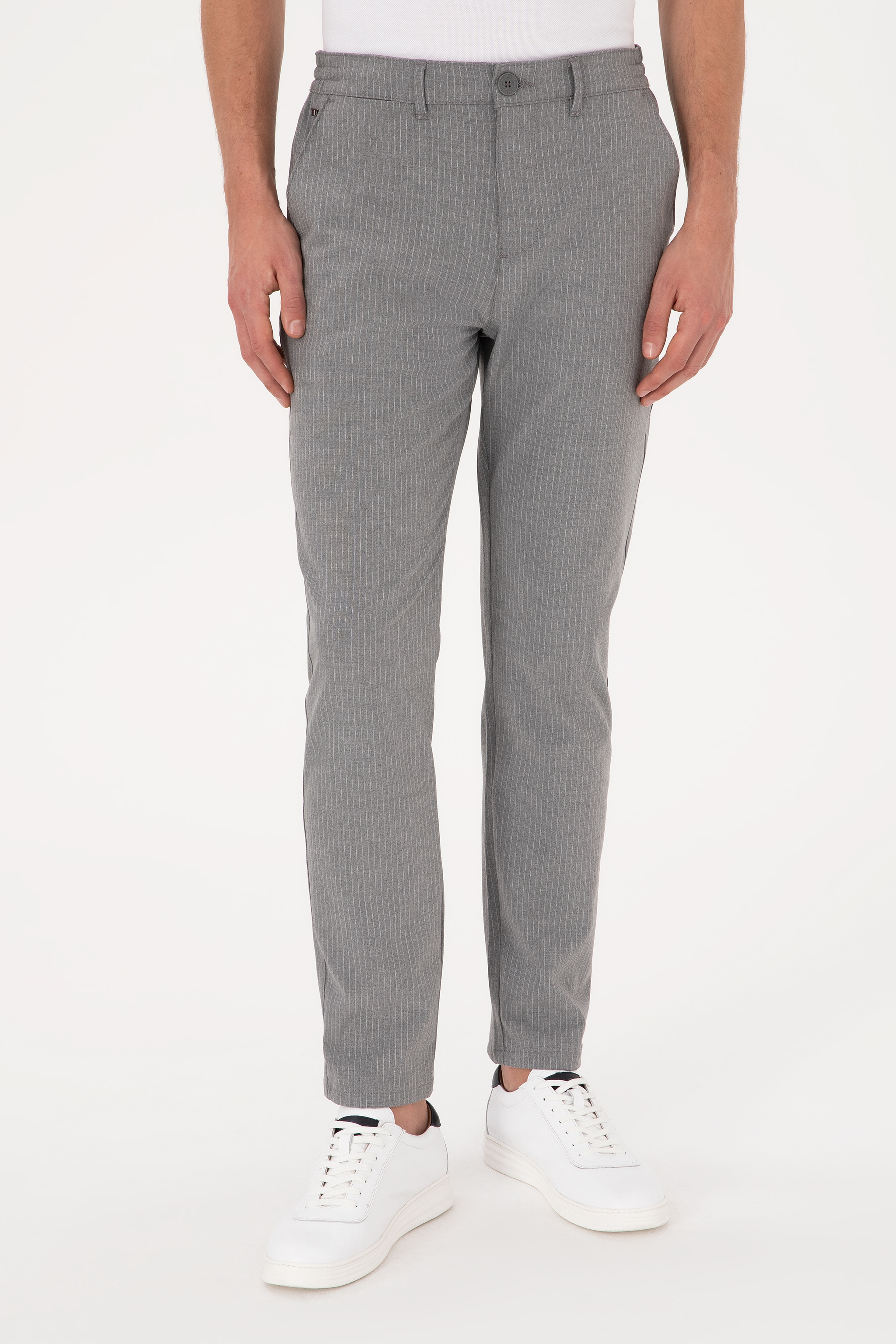 Erkek Carrot Fit Gri Kanvas Pantolon - Image 2