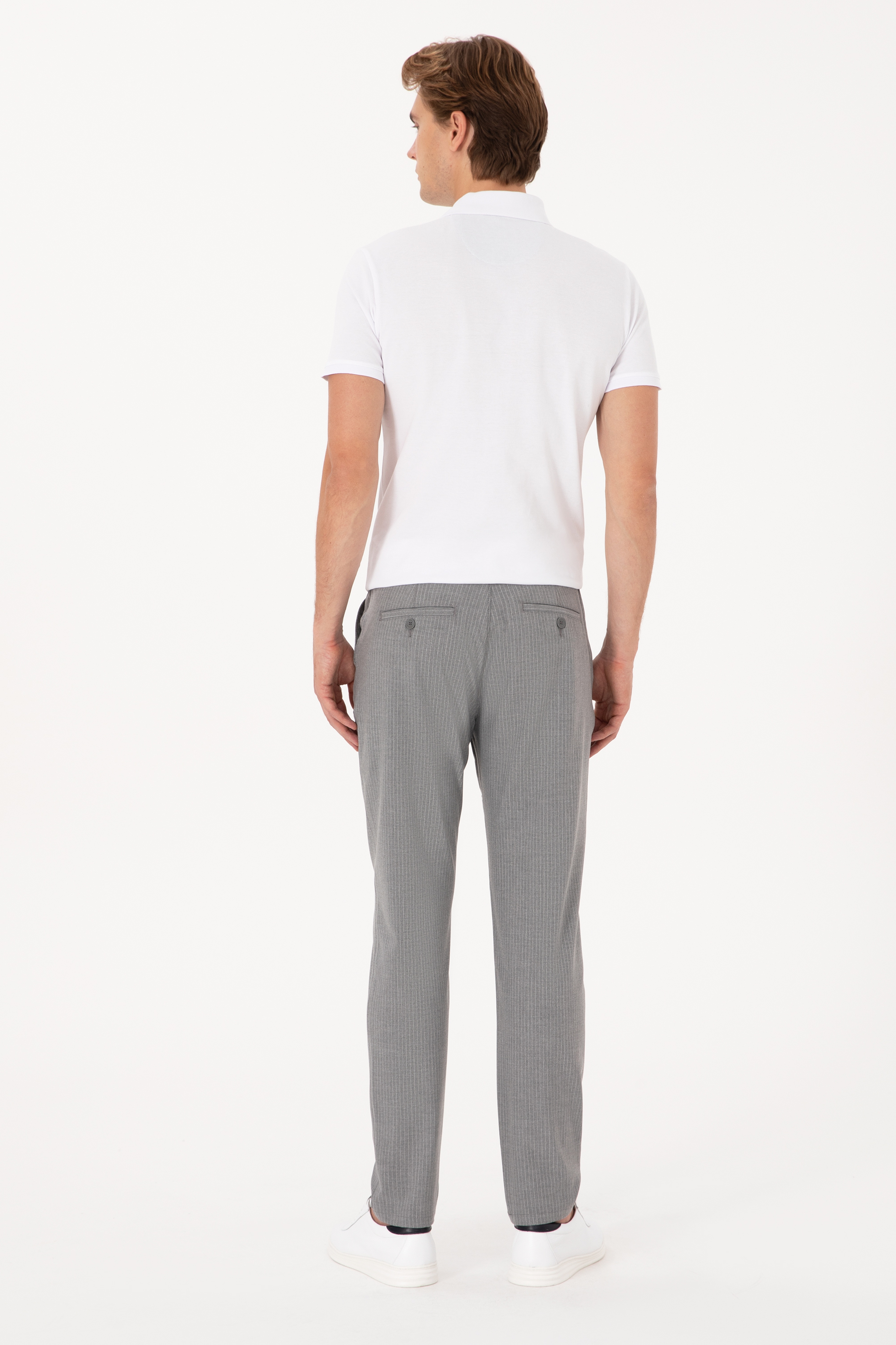 Erkek Carrot Fit Gri Kanvas Pantolon - Image 4