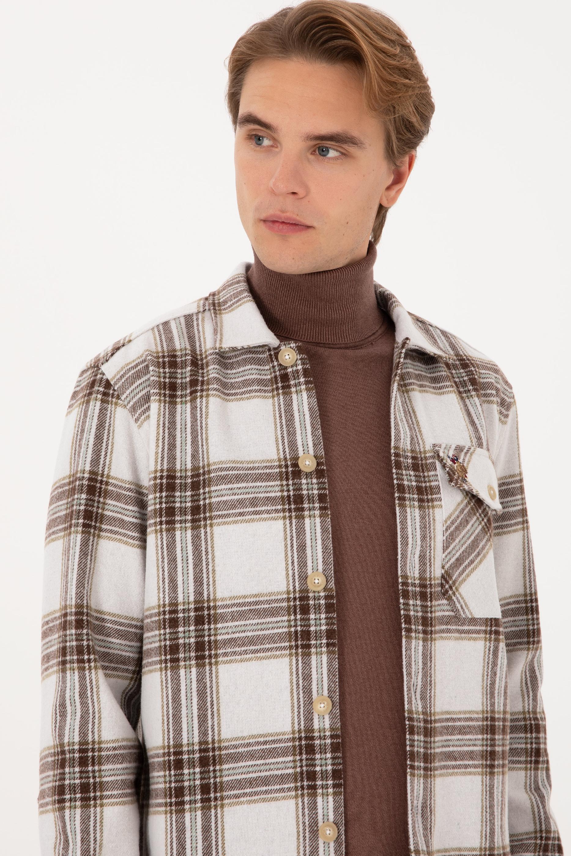 Erkek Haki Uzun Kollu Gömlek