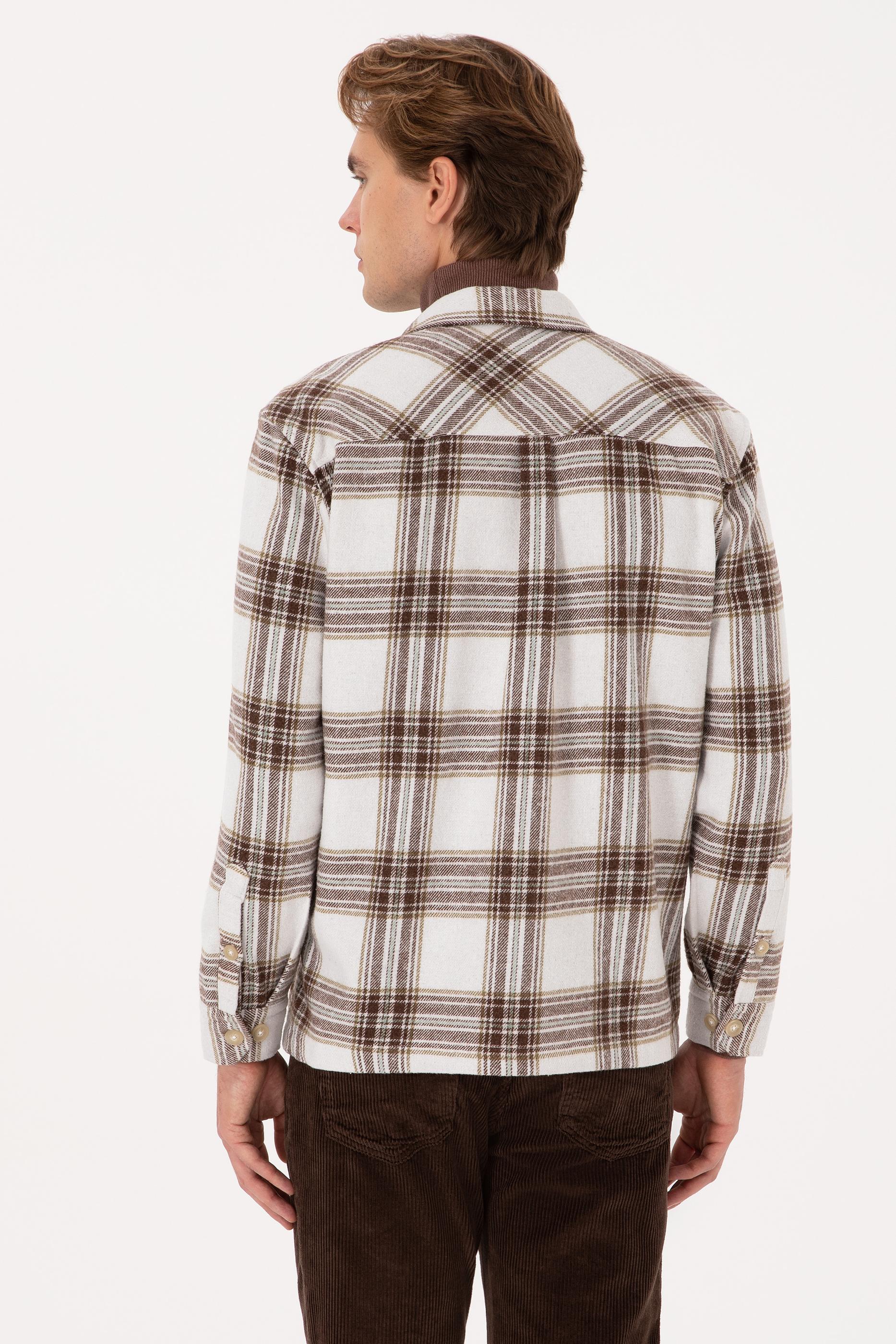 Erkek Haki Uzun Kollu Gömlek