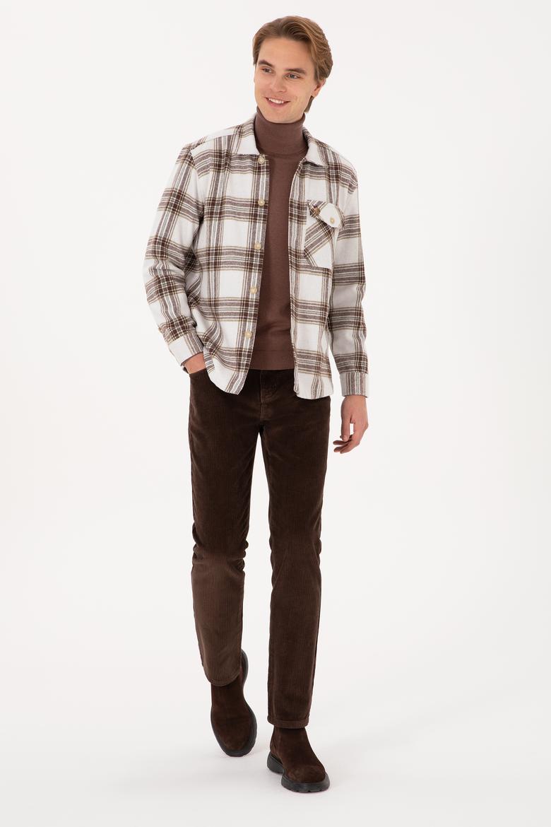 Erkek Haki Uzun Kollu Gömlek - 50316599010