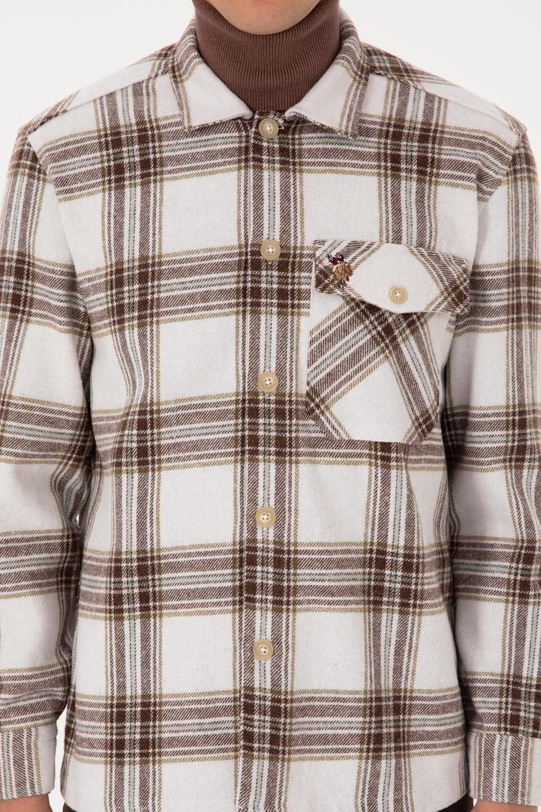 Erkek Haki Uzun Kollu Gömlek - 50316599010