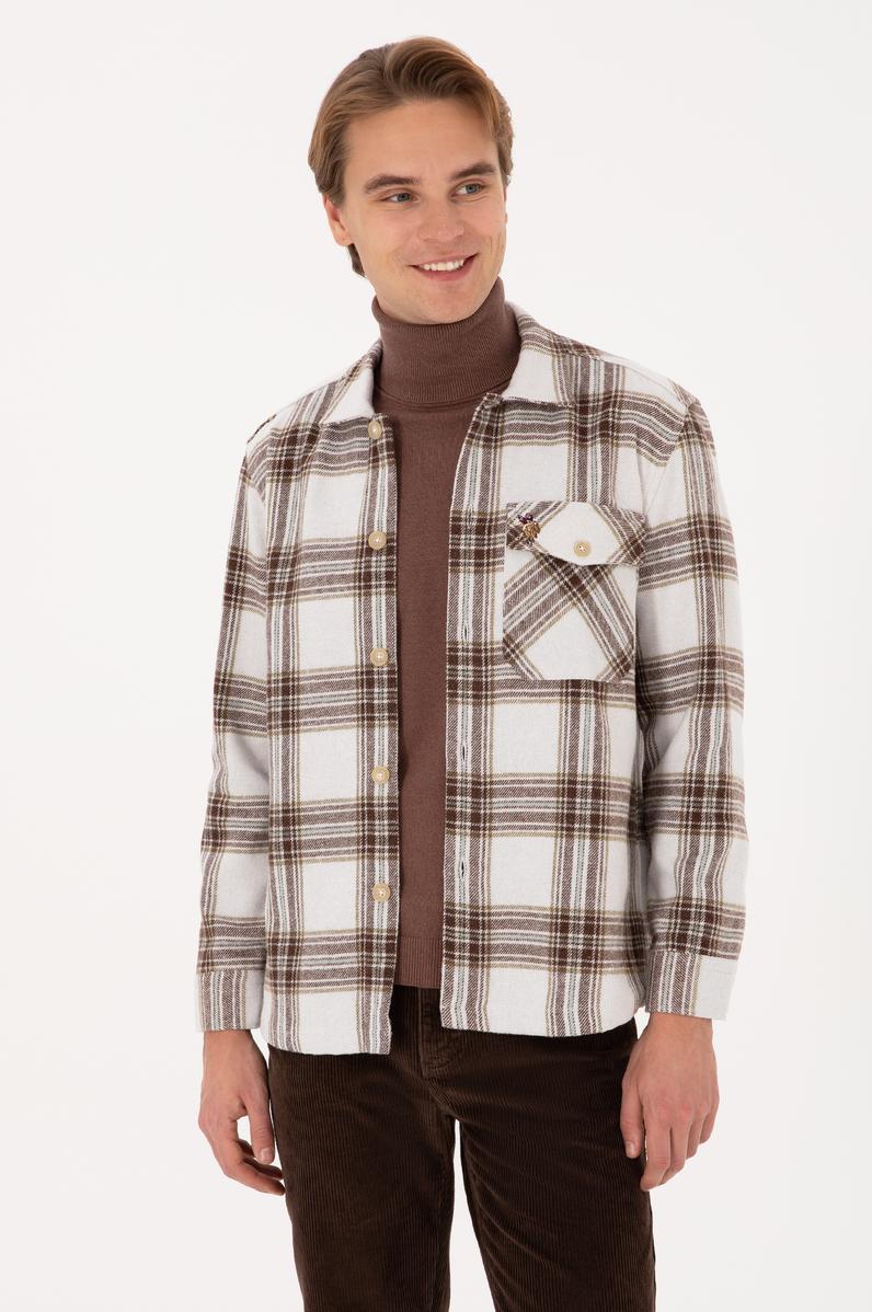 Erkek Haki Uzun Kollu Gömlek