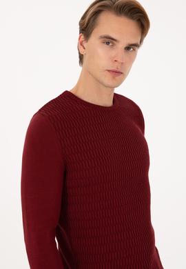 Erkek Bordo Kazak - 50307827007