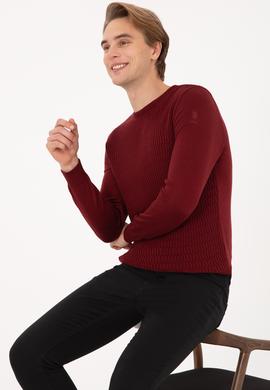 Erkek Bordo Kazak - 50307827007