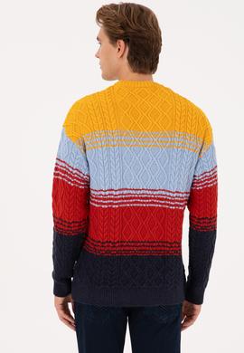 Erkek Comfort Fit Bisiklet Yaka Hardal Kazak - 50308306005