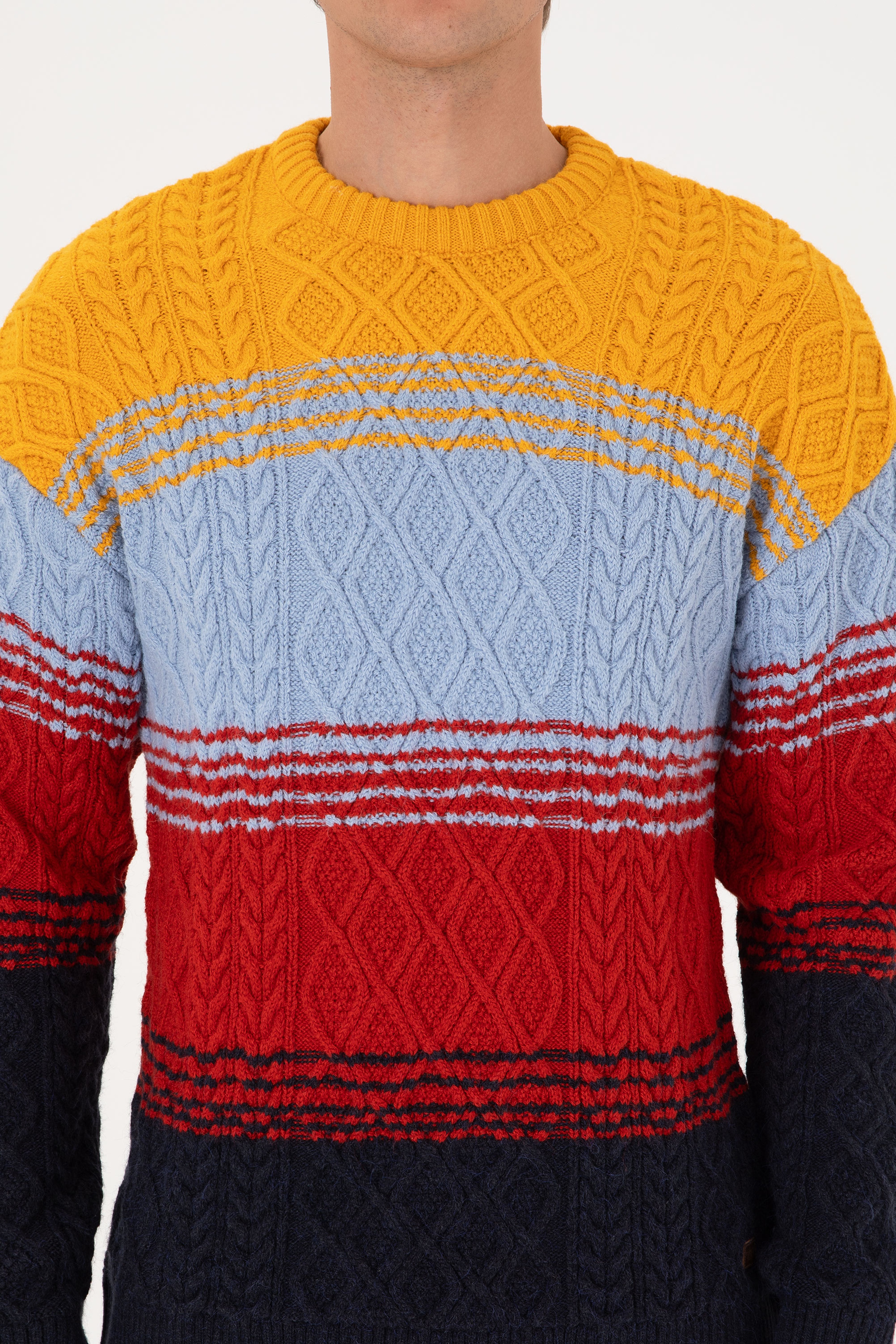 Erkek Comfort Fit Bisiklet Yaka Hardal Kazak - Image 7