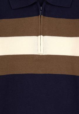 Erkek Çocuk Lacivert Polo Yaka Yarım Fermuarlı Kazak - 50315615008