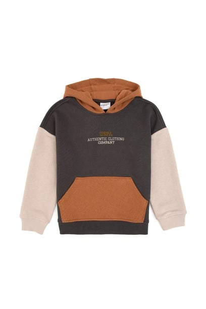 Erkek Çocuk Gri Kapüşonlu Sweatshirt