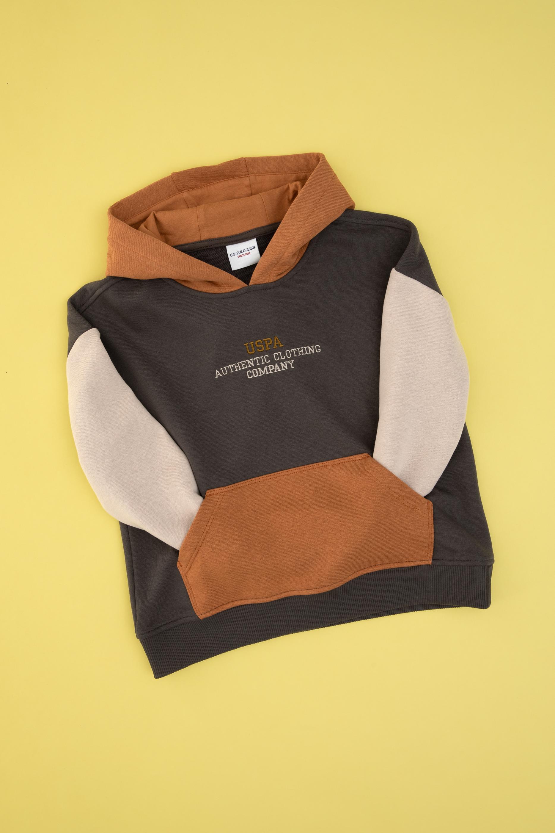 Erkek Çocuk Gri Kapüşonlu Sweatshirt