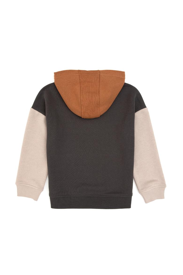 Erkek Çocuk Gri Kapüşonlu Sweatshirt - 50316469009