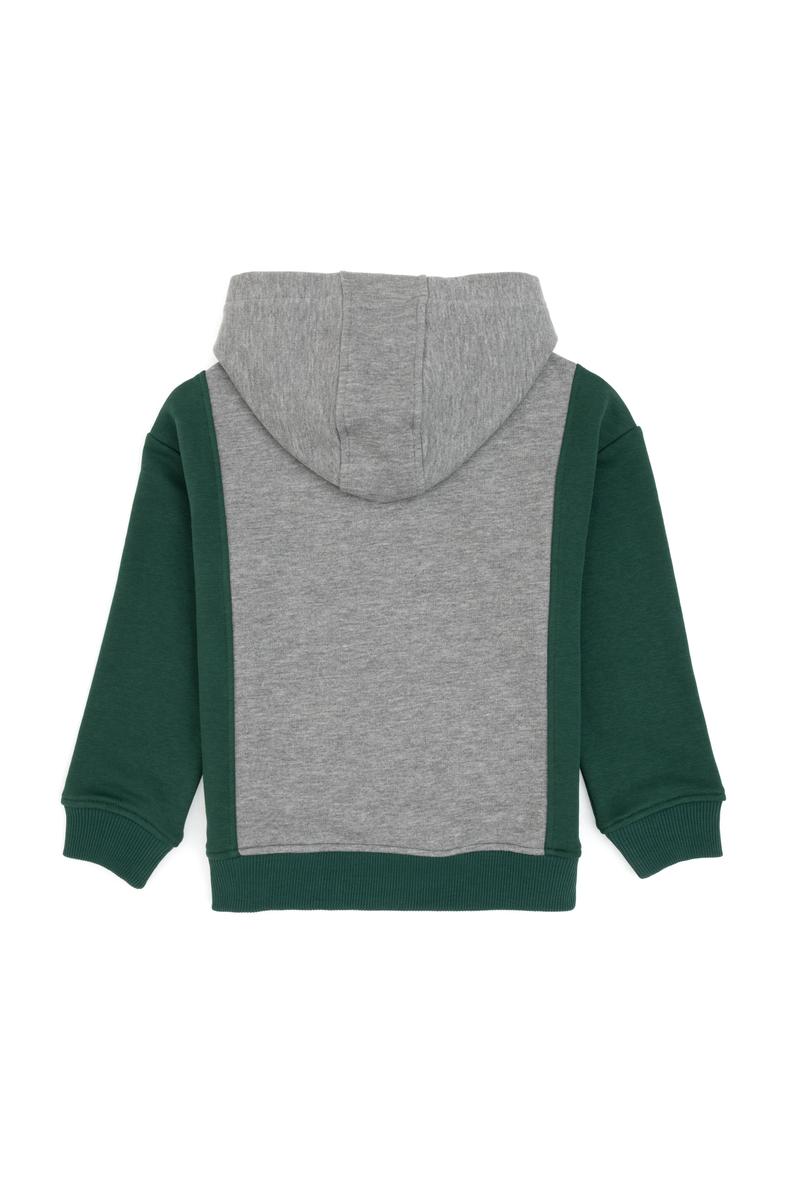 Erkek Çocuk Gri Melanj Kapüşonlu Sweatshirt
