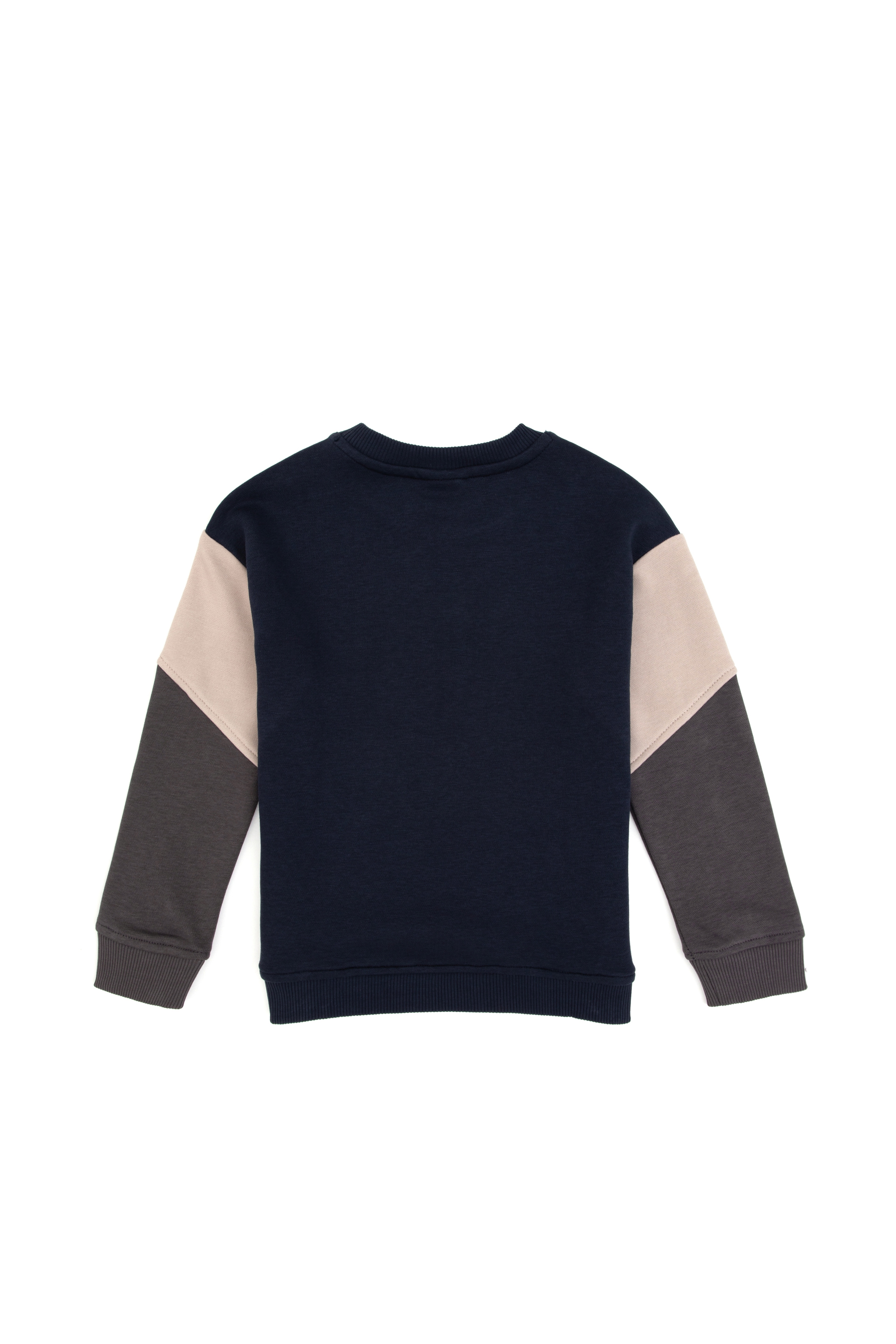 Erkek Çocuk Açık Lacivert Bisiklet Yaka Sweatshirt - Image 2
