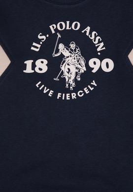 Erkek Çocuk Açık Lacivert Bisiklet Yaka Sweatshirt - 50316626010