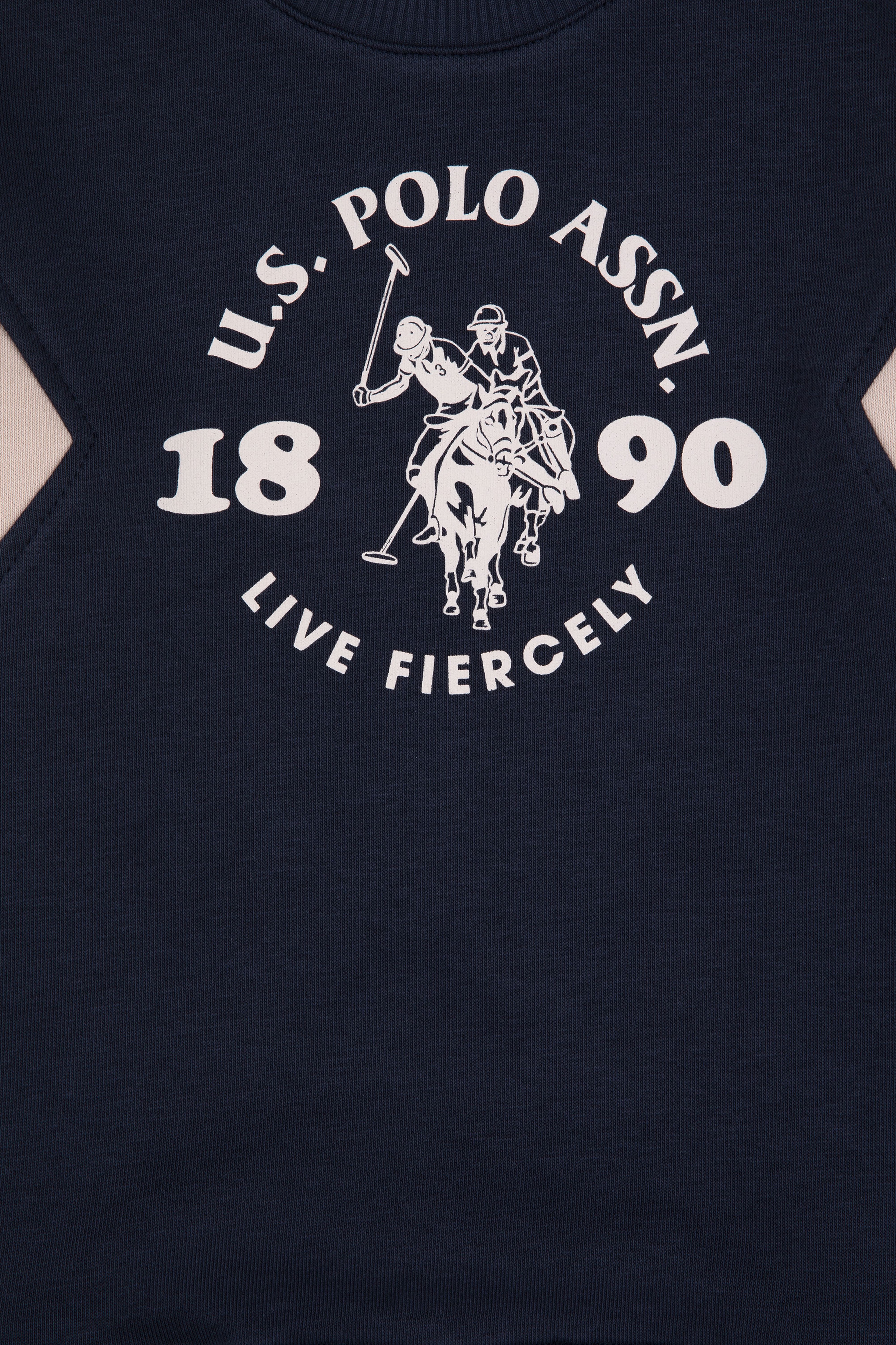 Erkek Çocuk Açık Lacivert Bisiklet Yaka Sweatshirt - Image 3