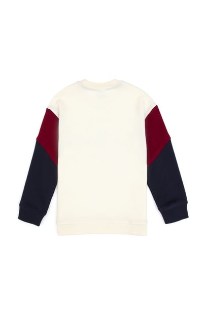 Erkek Çocuk Krem Bisiklet Yaka Sweatshirt